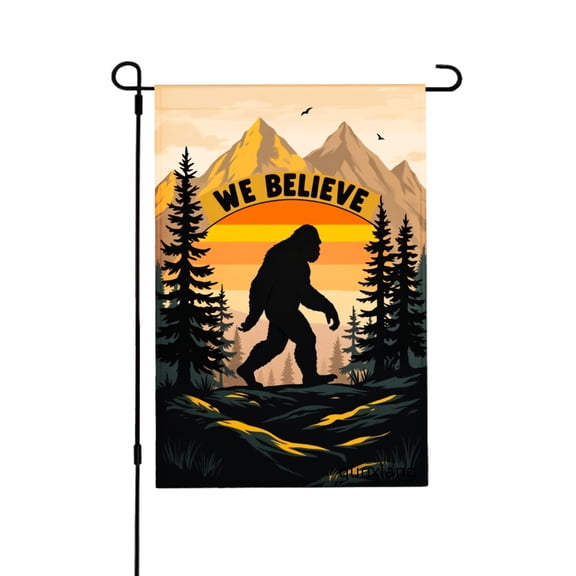 Amhnf We Believe Bigfoot Garden Flag For Home Outdoor Garden Yard Decor 12x18 inch