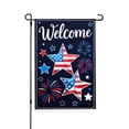 thumbnail image 1 of Amhnf Welcome American Flag Stars And Fireworks Garden Flag For Home Outdoor Garden Yard Decor 12x18 inch, 1 of 5