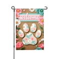 thumbnail image 1 of Amhnf Welcome Floral Paw Print Garden Flag For Home Outdoor Garden Yard Decor 12x18 inch, 1 of 5