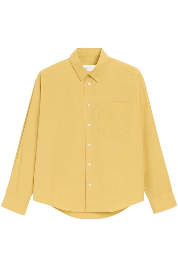 Boxy Long-Sleeve Shirt With Button-Down Collar (Men's)