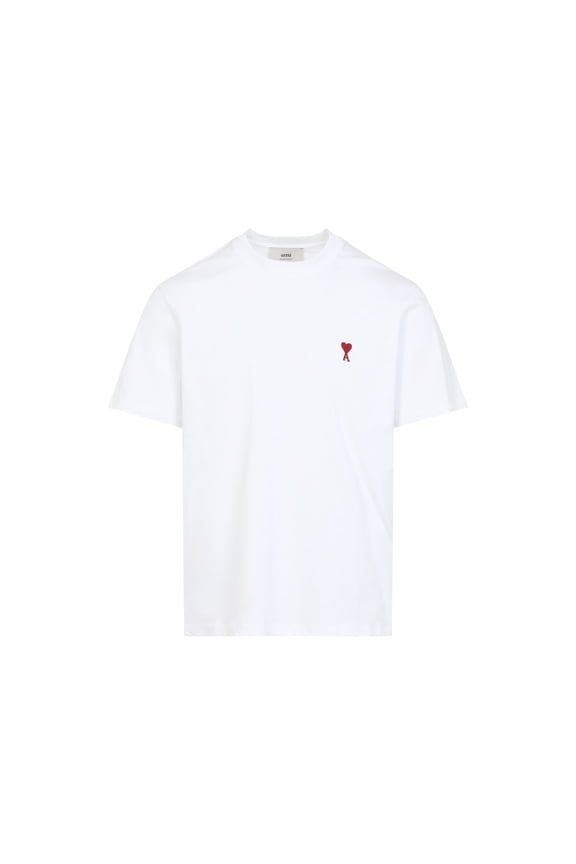 Classic Fit White Cotton T-Shirt With Embroidered Logo (Men's)