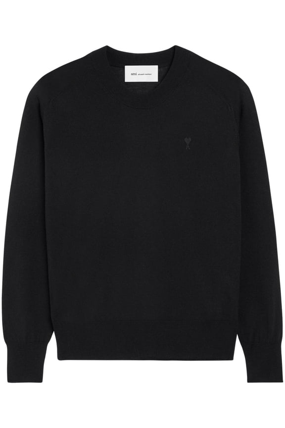 Crewneck Sweater With Contrasted Heart Embroidery (Men's)