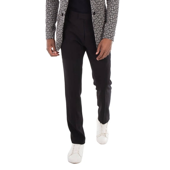 Ami Paris Men's Black Cigarette Tapered Trousers, Brand Size 38