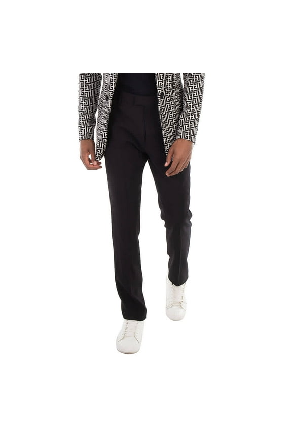 Men's Black Cigarette Tapered Trousers, Brand Size 38