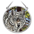 thumbnail image 1 of Amia 41732 Hand-Painted Glass Small Circle Suncatcher, Wolf Design, 3-1/2-Inch, 1 of 1