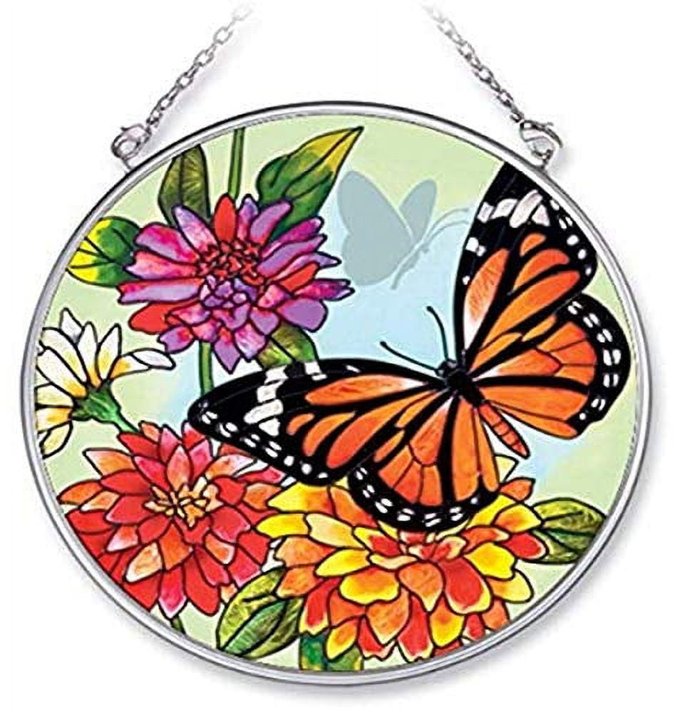Amia 5683 Medium Circle Suncatcher with Butterfly Design