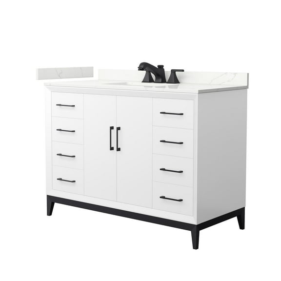 Wyndham Collection Wch818148s-Qtz-Us3mxx Amici 48" Free Standing Single Basin Vanity Set -