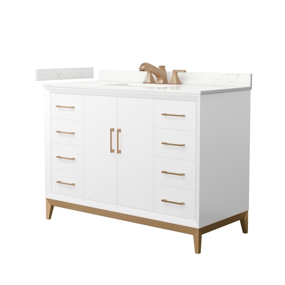 Wyndham Collection Wch818148s-Qtz-Us3mxx Amici 48" Free Standing Single Basin Vanity Set -