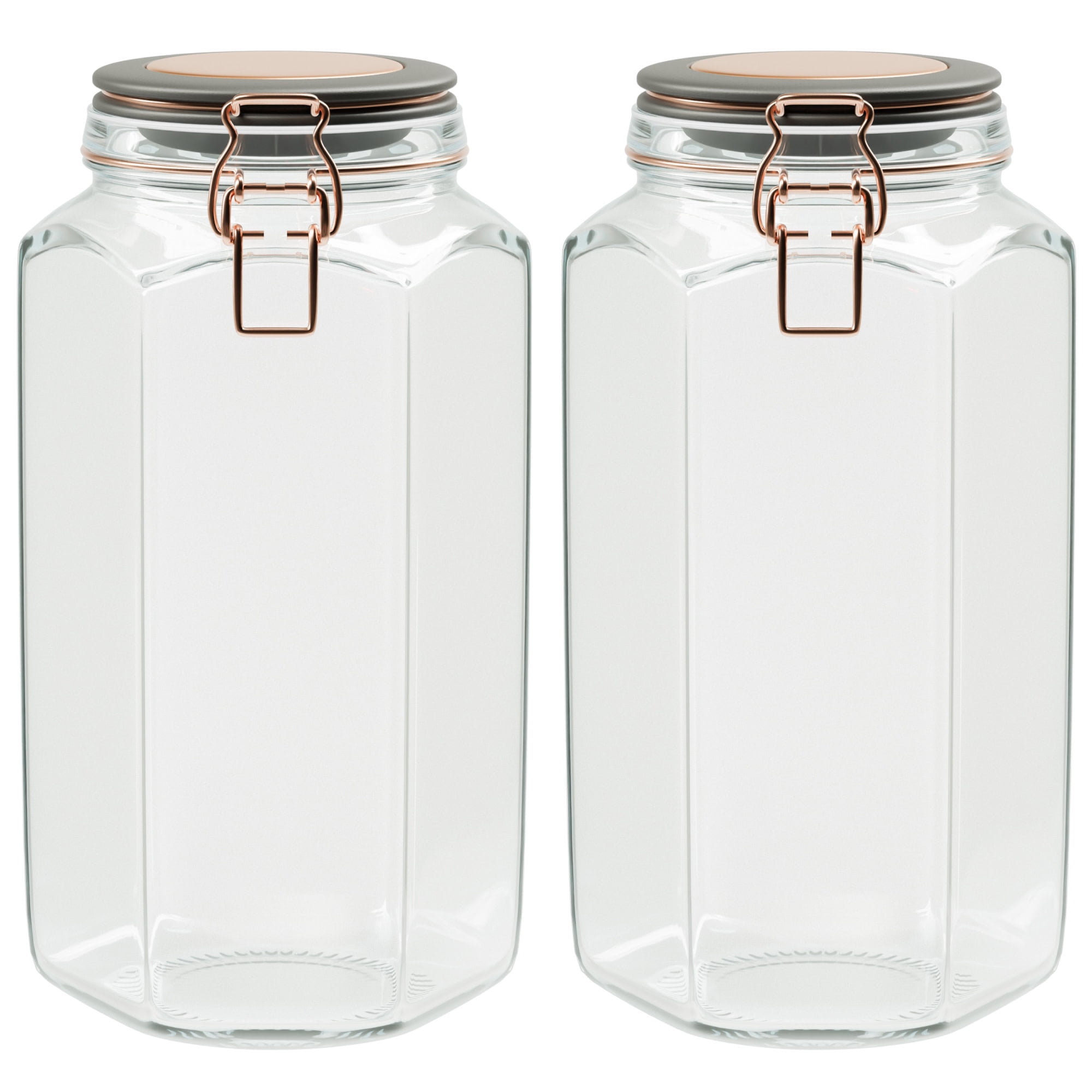 Adler Black and Copper Glass Hermetic Canister Set, 42 Ounces
