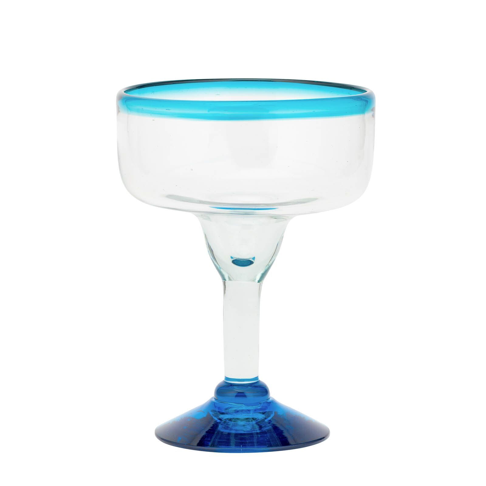 Amici Home Aqua Rim Margarita Glass, 15-Ounce