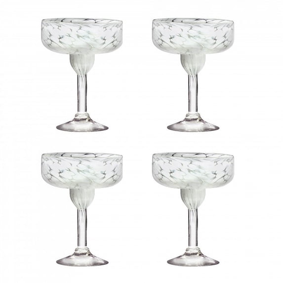 Amici Home Authentic Mexican Handmade Carmen Margarita Glass, 15oz, Assorted Set of 4