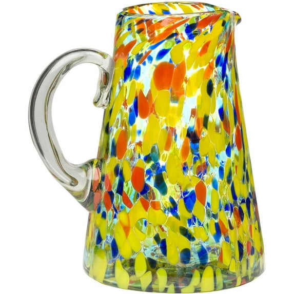 Amici Home Authentic Mexican Recycled Glassware Carnaval Pitcher, 80 Ounces