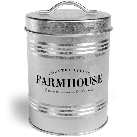 Amici Home Farmhouse Galvanized Canister Canister-76 oz, 76 oz, Gray