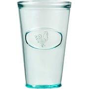 Amici Home Relief Drinking, Recycled Glassware, Rooster Italian Hiball Glass, 16 oz - Clear