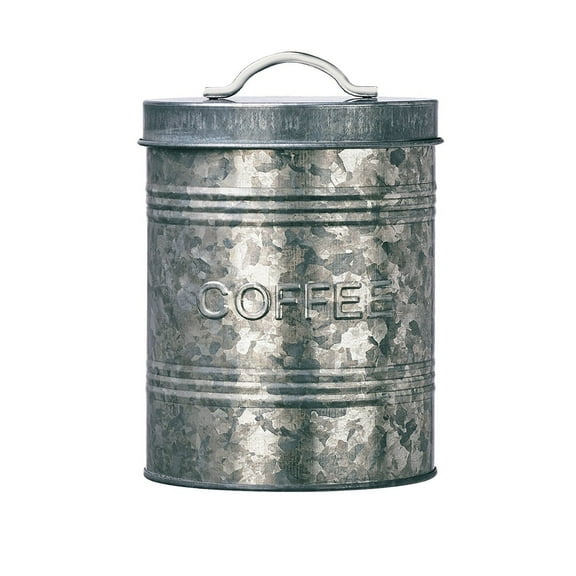 Amici Home Rustic Kitchen Collection Galvanized Storage Canister Galvanized Metal Coffee