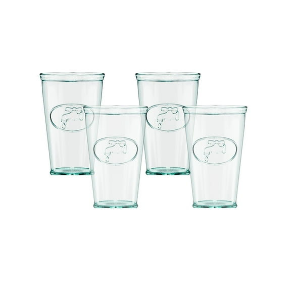 Amici Home Water Tap Hiball Drinking Glass, 16 oz, 4 Set, Clear