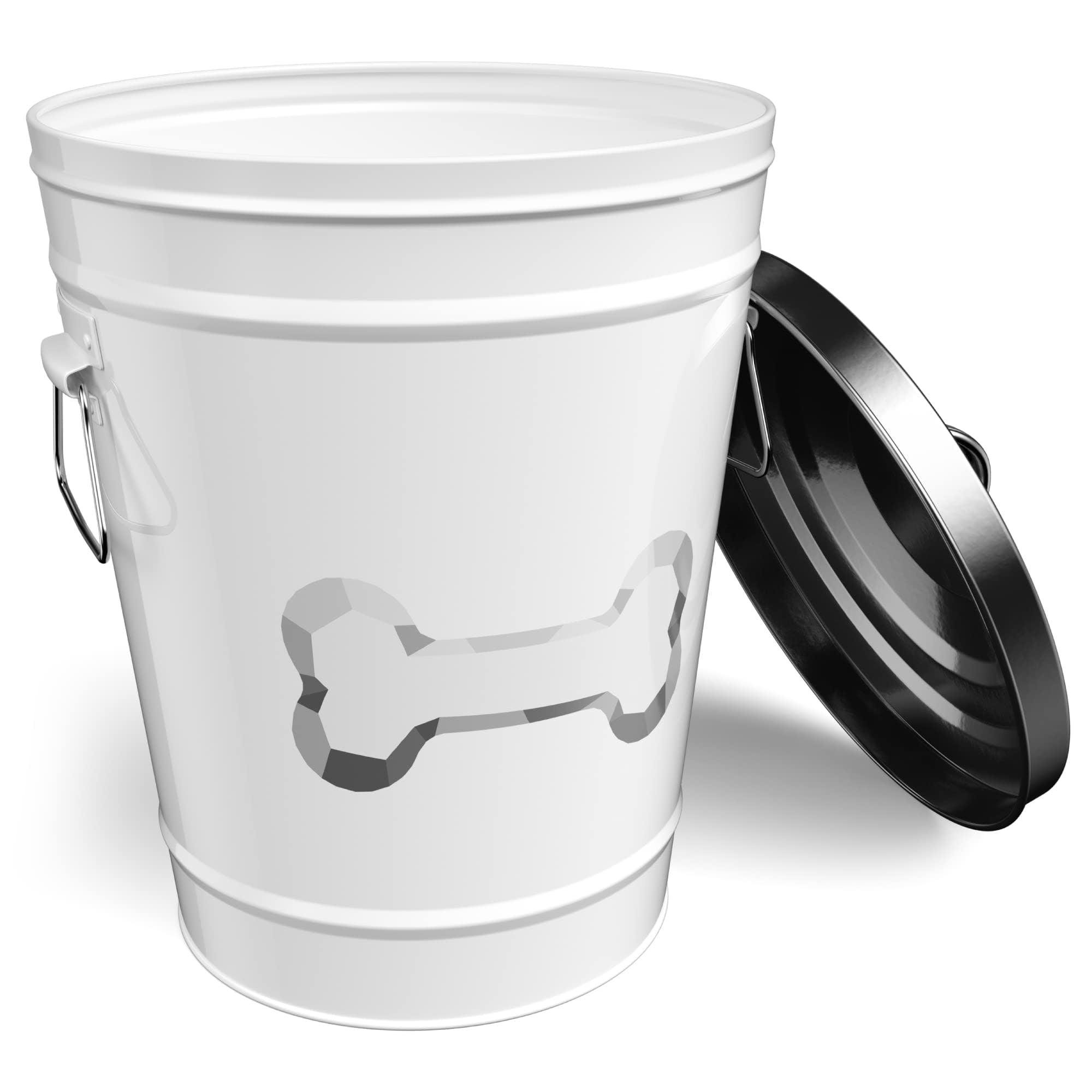 Amici Metal Storage Canister for Pet Food, Zentangle Dog Bone Design, Black/White, Hold up to 17lbs