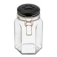 thumbnail image 1 of Amici Pet Bernese 40 Ounces Glass Treats Canister - Clear with Black Lid, 1 of 1