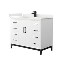 Wyndham Collection Wch818142s-Qtz-Unsmxx Amici 42" Free Standing Single Basin Vanity Set -