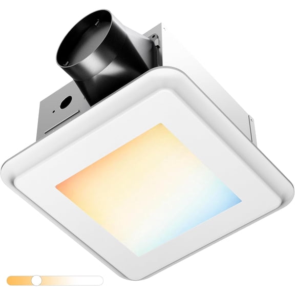 Amico Bathroom Exhaust Fan with Light, 80 CFM, 0.9 Sones, 1000LM, 5CCT, Easy Install, Ceiling Mount Shower Bathroom Fan, Adjustable Exhaust Vent with light, ETL & FCC Certified