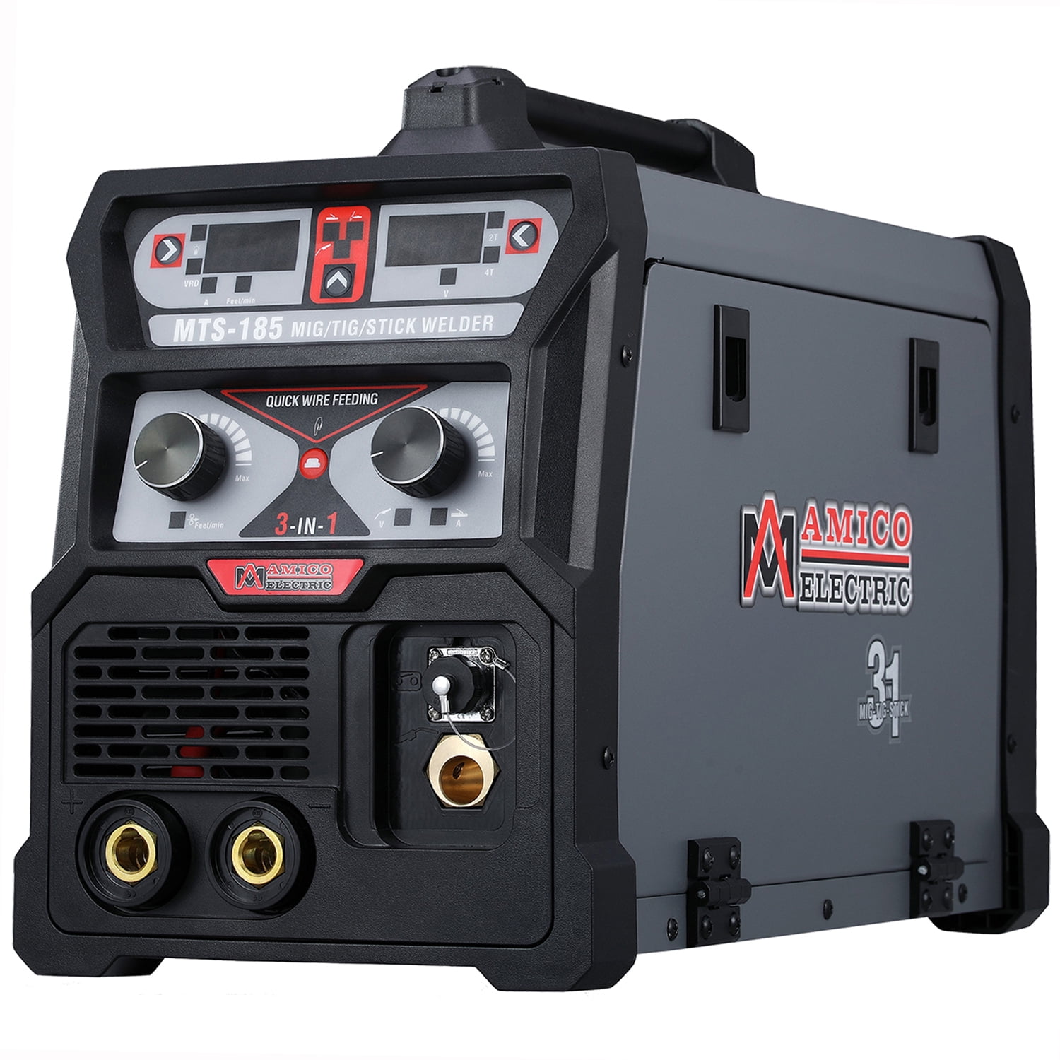 Amico Power MTS-185 185 Amp MIG/TIG-Torch/Stick Arc Combo Welder for Aluminum Welding, 26 lb