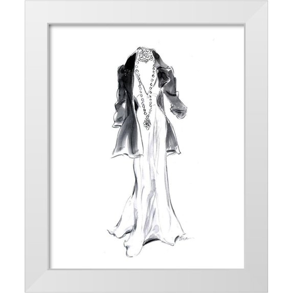 Amico, Tina 15x18 White Modern Wood Framed Museum Art Print Titled - Black Jacket with Necklace