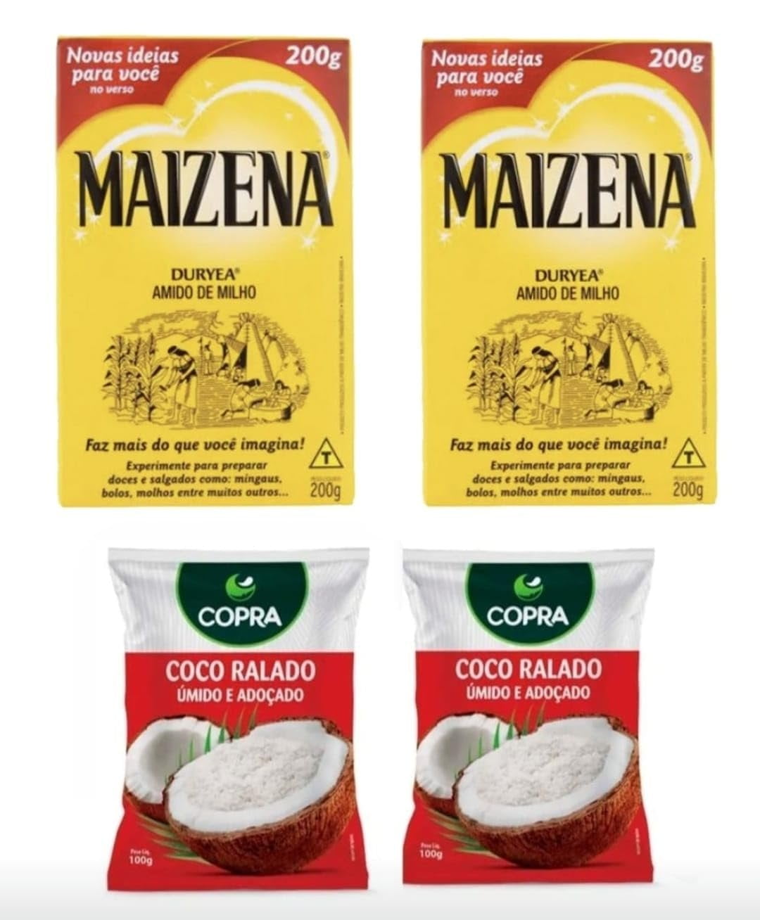 Amido de Milho Maizena Pack 2x200g Brazilian Corn Starch + Coco Ralado ...