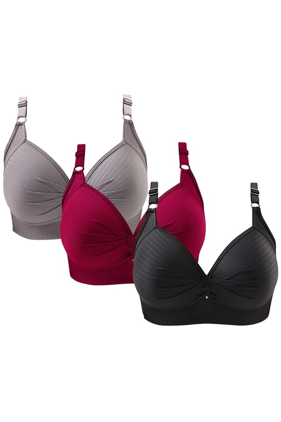 Sport Bras for Women Full Coverage Strapy Heavy Breast 3 Pcs Bra Womens Bralettes M