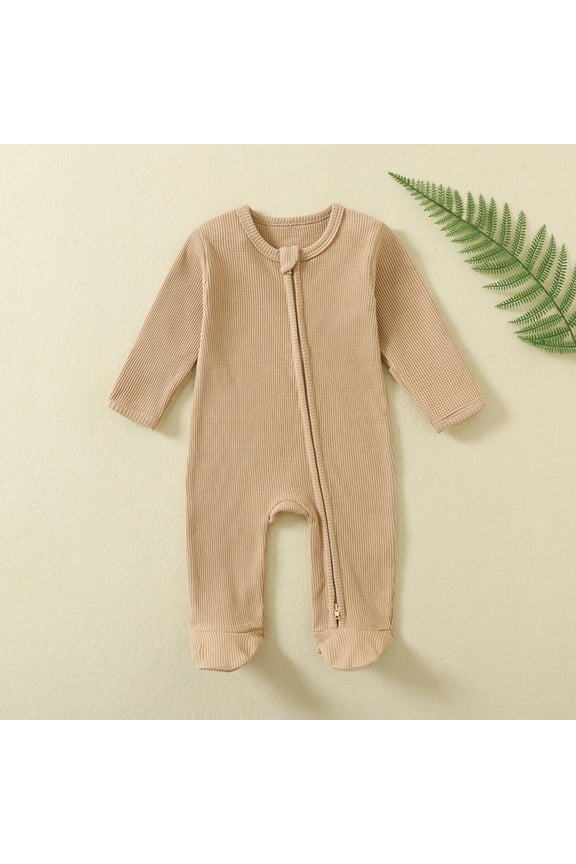 Baby Pajamas Girl Short Sleeve Full Zipper Cotton Pajamas Newborn Onesies 3 Months