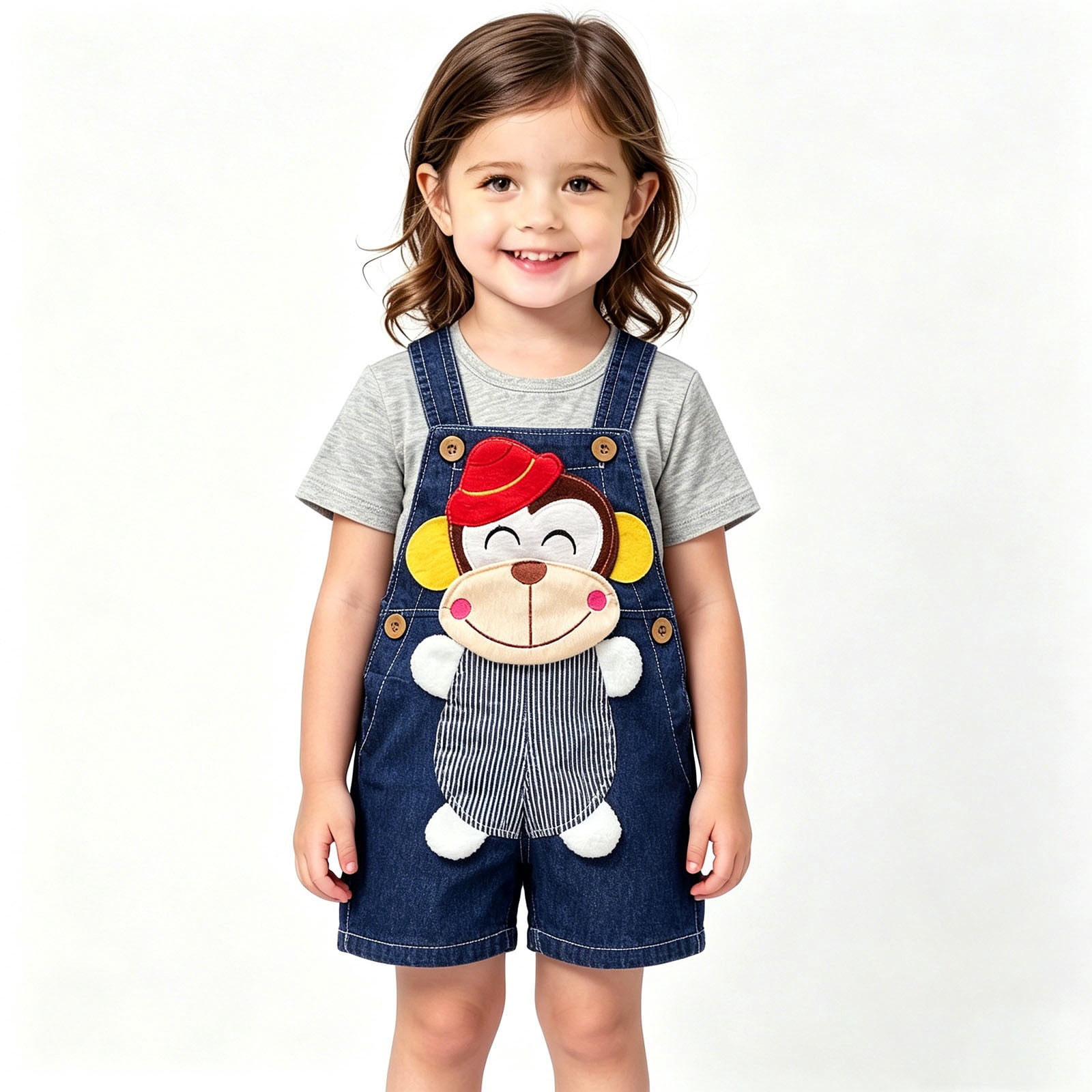Amidoa Baby Summer Jean Overalls with Buttons Toddler Cute Denim ...