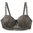 thumbnail image 1 of Amidoa Balconette Bras for Women Lace Demi Green Underwire Push up High Support Low Cut Bra Women Bra 80C, 1 of 5