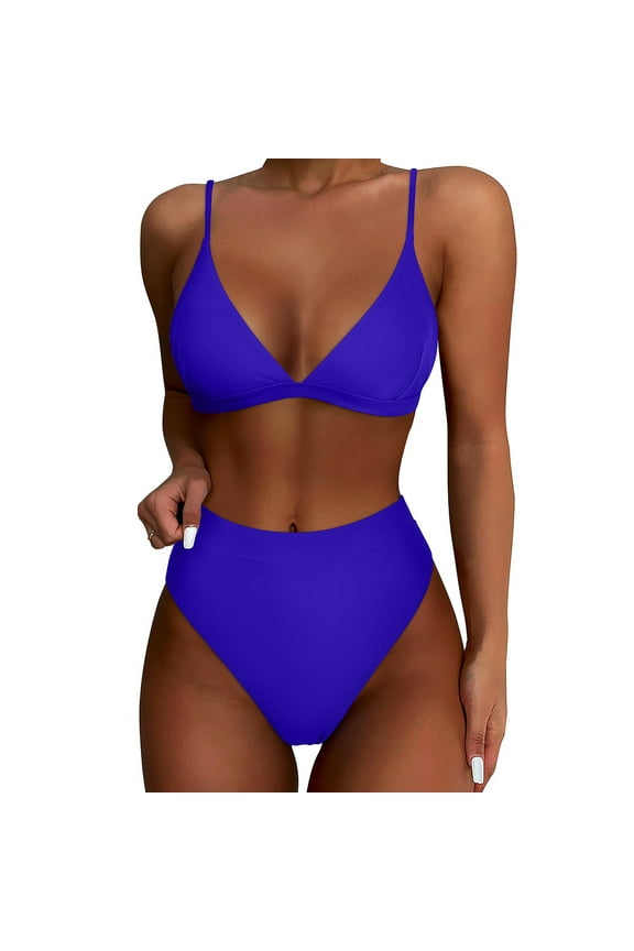 Bathing Suit Women Tankini Solid Push-up Cheeky High Waist Bikini Sets Beach Wear for Women