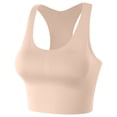 thumbnail image 1 of Amidoa Beauty Back Womens Bras Seamless Sports Beige Solid High Support Bralette Bralettes for Women L, 1 of 5
