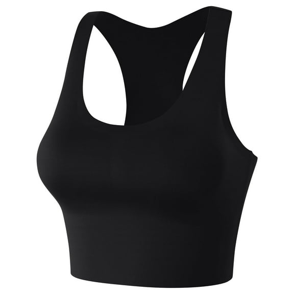 Amidoa Beauty Back Womens Bras Seamless Sports Black Solid High Support Bralette Lingerie for Women M
