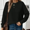thumbnail image 1 of Amidoa Black Women Sweater Long Sleeve Pullover Casual Solid Crew Neck Loose Sweaters Womens Cardigan Sweaters L, 1 of 7