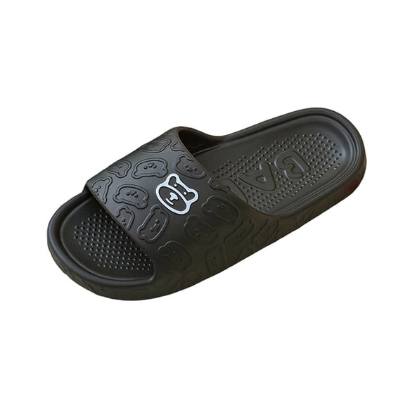 Amidoa Black Women's Slippers Funny House Shower Indoor Non Slip Waterproof Outdoor Slippers Flip Flops Women 40