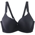 thumbnail image 1 of Amidoa Black Womens Bras Large Bust Push-up Underwire Seamless Solid Bra Brasiers Women 105D, 1 of 4