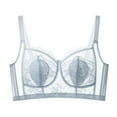 thumbnail image 1 of Amidoa Blue Bras for Older Women Cut-out Lace Cheeky Embroidered Push-up Lingeries Lingerie for Women XL, 1 of 4