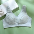 thumbnail image 1 of Amidoa Blue Bras for Older Women Lace Front-Close Wire-Free Nursing Embroidered Bra Brasiers Women 85B, 1 of 6