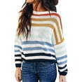 thumbnail image 1 of Amidoa Blue Sweater Tops for Women Striped Light Long Sleeve Fall Cute Pullover Sweaters Womens Cardigan Sweaters S, 1 of 3