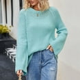 thumbnail image 1 of Amidoa Blue Womens Sweaters and Cardigans Long Sleeve Crochet Plus Size Long Fall Solid Sweaters Cardigans for Women XL, 1 of 7