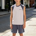 thumbnail image 1 of Amidoa Boys 2 Piece Outfits Summer Clothes Cute Tank Top and Casual Pants Kids Clothing Sets Khaki Size 5T, 1 of 9