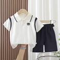 thumbnail image 1 of Amidoa Boys 2 Piece Outfits Summer Clothes Soft Short Sleeve T Shirts and Casual Shorts Kids Clothing Sets White Size 6, 1 of 4