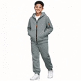 thumbnail image 1 of Amidoa Boys 2 Piece Tracksuit Athletic Sweatsuits Sets Fleece Zip-Up Hooded Sweatshirt and Jogger Sweatpants Kids Clothing Sets Gray Size 12 Years, 1 of 10