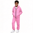 thumbnail image 1 of Amidoa Boys 2 Piece Tracksuit Athletic Sweatsuits Sets Fleece Zip-Up Hooded Sweatshirt and Jogger Sweatpants Kids Clothing Sets Pink Size 4T, 1 of 10