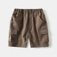 thumbnail image 1 of Amidoa Boys Cotton Baggy Cargo Shorts with Pockets – Elastic Waist Summer Solid Color Casual Shorts,Coffee,5T, 1 of 3