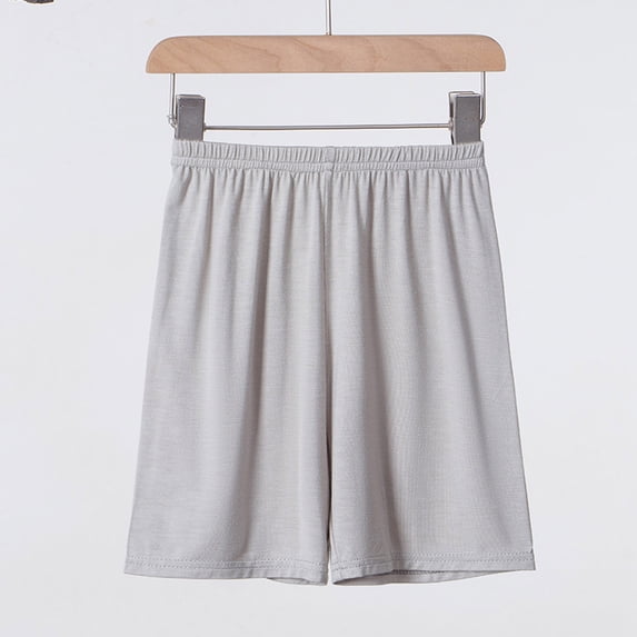 Amidoa Boys Shorts Casual Summer Elastic Waist Solid Color Soft Wide Leg Shorts for Kids Gray Size 1T