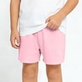 thumbnail image 1 of Amidoa Boys Solid Color Cargo Shorts – Elastic Waist Baggy Summer Casual Shorts,Pink,3T, 1 of 8