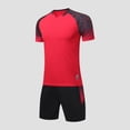 thumbnail image 1 of Amidoa Boys Summer Athletic 2 Piece Outfits CrewNeck Performance Short Sleeve and Active Casual Short Kids Clothing Set Red Size 10, 1 of 4