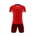 thumbnail image 1 of Amidoa Boys Summer Athletic 2 Piece Outfits CrewNeck Performance Short Sleeve and Active Casual Short Kids Clothing Set Red Size 9, 1 of 4